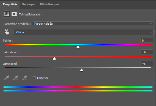 teinte et saturation